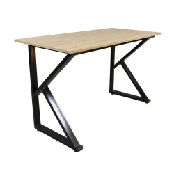 Bàn Gaming chữ K 1m4 | Khung đen, mặt vân gỗ - Máy Tính Bàn Đắk Lắk