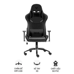 Ghế gaming CENTAUR Devil | Đen, 120kg, Chân xoay, Da PU - Máy Tính Bàn Đắk Lắk