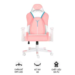 Ghế gaming CENTAUR Sova | Hồng, 120kg, Chân xoay, Da PU - Máy Tính Bàn Đắk Lắk