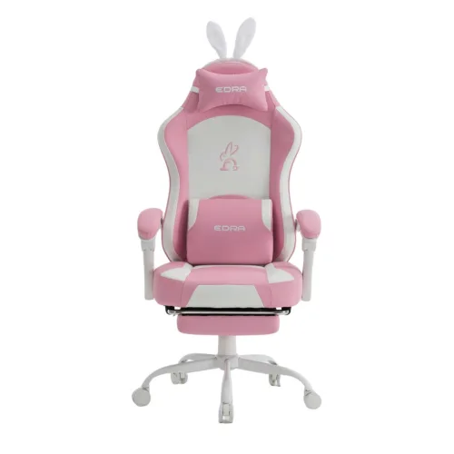 Ghế gaming E DRA RABBIT EGC238 | Hồng, 100kg, Chân xoay, Da PVC