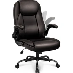 Ghế văn phòng OEM 7057 | Nâu, 120kg, Chân xoay, Da PU - Máy Tính Bàn Đắk Lắk