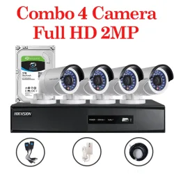 Trọn bộ 4 Camera DS-2CE16D0T-IR + Đầu ghi hình HIKVISION độ phân giải 2MP - Máy Tính Bàn Đắk Lắk