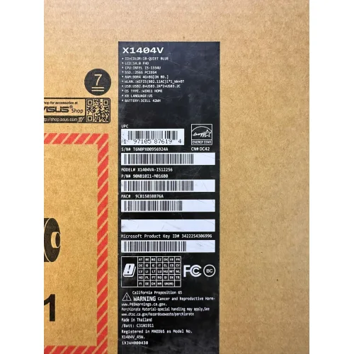 Asus Vivobook X1404VA | Core i5-1334U RAM 12GB SSD 256GB 14 Inch FHD (New)