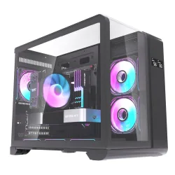 Thùng máy DarkFlash L280M (Chưa kèm Fan) | M-ATX/ITX, Kính cường lực, Đen - Máy Tính Bàn Đắk Lắk