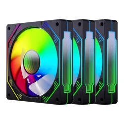 Quạt tản nhiệt PC Coolmoon F3 Pro | Kit 3 fan 120mm, ARGB, Đen - Máy Tính Bàn Đắk Lắk
