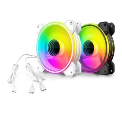 Quạt tản nhiệt PC Coolmoon WF1 | Kit 5 fan 120mm, RGB, Đen - Máy Tính Bàn Đắk Lắk