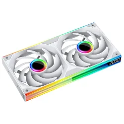 Quạt tản nhiệt PC Leopard Starlink 240 RV White | Kit liền khối 2 fan 240mm, ARGB, Gió ngược - Máy Tính Bàn Đắk Lắk