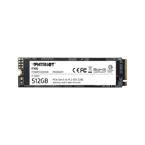 SSD PATRIOT P300 512GB M.2 2280 NVMe Gen 3×4 P300P512GM28 (1700MB/s – 1200MB/s) NEW