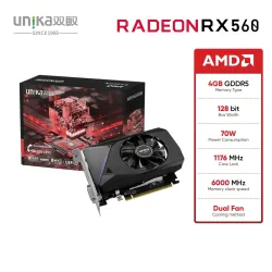 Card màn hình Unika Radeon RX 560 4GB GDDR5 - Màu đen - Máy Tính Bàn Đắk Lắk