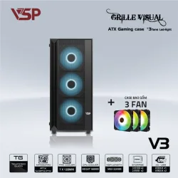 VỎ CASE MÁY TÍNH VSP GAMING V3 - ĐEN - Máy Tính Bàn Đắk Lắk