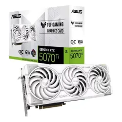 Card màn hình Asus RTX 5070Ti TUF OC White Gaming (Tuf-Rtx5070Ti-O16G-White-Gaming) | 16GB GDDR7, 8960 CUDA, 850W - Máy Tính Bàn Đắk Lắk