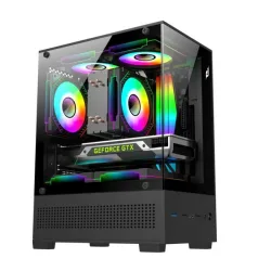 Thùng máy EDRA ECS1303H | M-ATX/ITX, Kính cường lực, Hỗ trợ 5 fan 120mm, Đen - Máy Tính Bàn Đắk Lắk