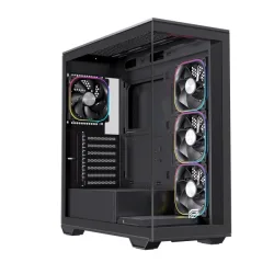 Thùng máy EINAREX Prisma S700 RGB F-ATX (Kèm Sẵn 4F ARGB) | Kính cường lực, USB 3.2 Type-C Gen 2, Đen - Máy Tính Bàn Đắk Lắk