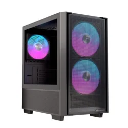 Thùng máy EINAREX PM150 RGB M-ATX | Kèm 3 Fan ARGB, Kính cường lực, Đen - Máy Tính Bàn Đắk Lắk
