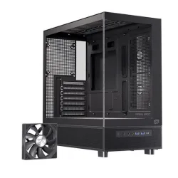 Thùng máy EINAREX S500 Core Black F-ATX | Kèm 1 Fan Đen, Kính cường lực, Đen - Máy Tính Bàn Đắk Lắk