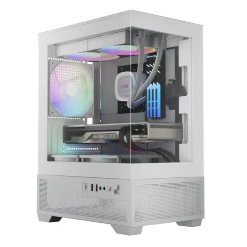 Thùng máy Gamdias Aura GC9M Elite ARGB M-ATX (Kèm Sẵn 3F ARGB) - Trắng