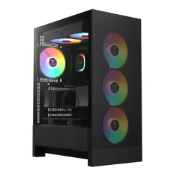 Thùng máy Gamdias Aura GC15 ARGB F-ATX (Kèm sẵn 4 Fan ARGB) | Mid Tower, Kính cường lực, Đen - Máy Tính Bàn Đắk Lắk