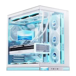 Thùng máy Leopard AX-2 | ATX, Màn hình LCD, ARGB, Không kèm fan, Trắng - Máy Tính Bàn Đắk Lắk