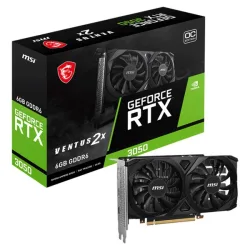 Card màn hình NVIDIA GeForce RTX 3050 MSI Ventus 2X OC | 6GB GDDR6, 2304 CUDA, 300W - Máy Tính Bàn Đắk Lắk