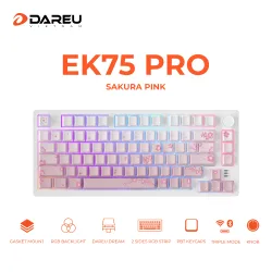 Bàn phím cơ DareU EK75 Pro Sakura Pink | 75%, 81 phím, Dream Linear, RGB, 3 Mode - Máy Tính Bàn Đắk Lắk