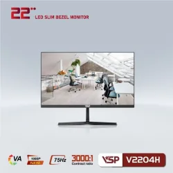MÀN HÌNH PHẲNG LED VSP 22INCH TRÀN VIỀN V2204H - ĐEN NEW CHÍNH HÃNG - Máy Tính Bàn Đắk Lắk