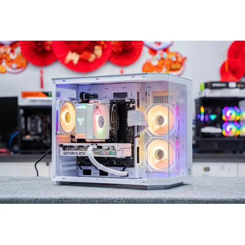 PC AMD GAMING PRO Ryzen 7 7700-RTX 5070 12GB OC WHITE-RAM DDR5 16GB-SSD M2 NVMe Gen3x4-Nguồn 750W-Tản nhiệt tháp đôi