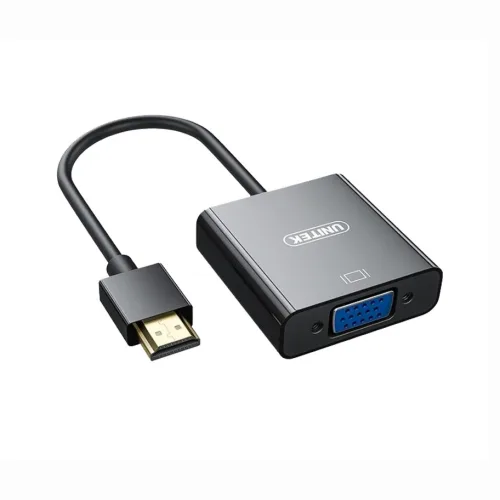Cáp Chuyển HDMI (M) To VGA (F) Unitek V128BBK Kèm Audio (âm thanh)