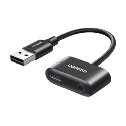 Cáp chuyển USB sang 3.5mm và USB Type-C Ugreen 80897 | USB 2.0, DAC, Hỗ trợ Mic, Điều khiển âm lượng - Máy Tính Bàn Đắk Lắk