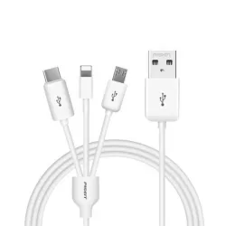 Cáp Sạc Pisen 3 in 1 AP07-1200 ( Type-C/ Lightning/ MicroUSB ) 1.2m - Máy Tính Bàn Đắk Lắk