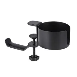 Giá đỡ cốc kẹp bàn Ergotek E525 - Đen | Hợp kim nhôm, tích hợp móc treo - Máy Tính Bàn Đắk Lắk