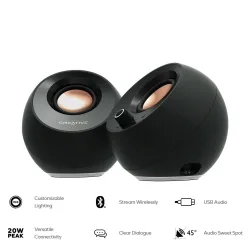 Loa Creative Pebble Pro | Bluetooth, Đen (51MF1710AA000) - Máy Tính Bàn Đắk Lắk