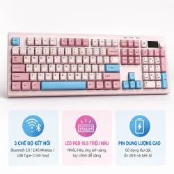 AULA S102 PRO (4760) BÀN PHÍM GIẢ CƠ GAMING 3 MODE (Phiên bản Xanh lá + Be) - Máy Tính Bàn Đắk Lắk