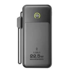 Sạc dự phòng Movespeed MSP19 22.5W | 10000mAh, Màn Led, Tích hợp Type C, Black - Máy Tính Bàn Đắk Lắk