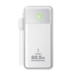 Sạc dự phòng Movespeed MSP19 22.5W | 10000mAh, Màn Led, Tích hợp Type C, White - Máy Tính Bàn Đắk Lắk