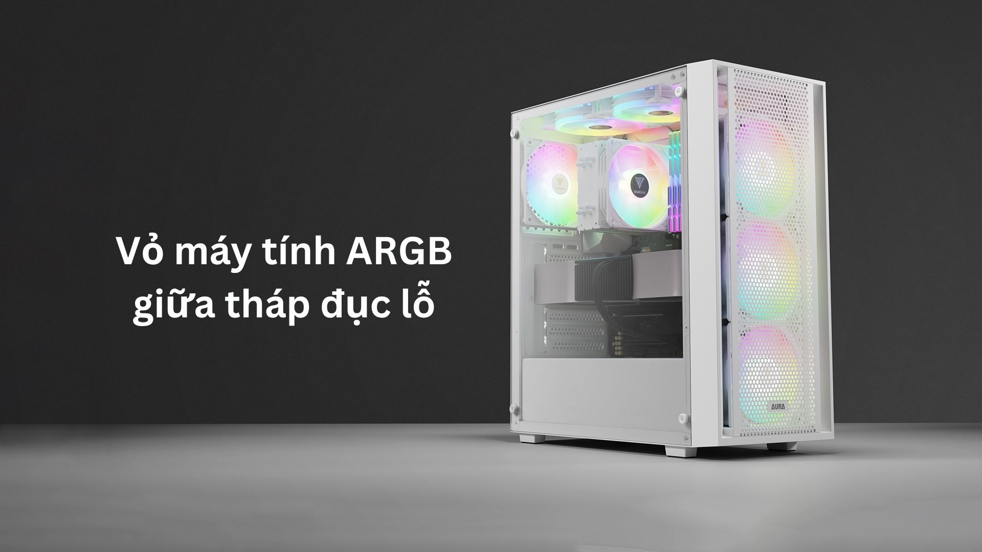 Gamdias Aura GC2 Elite ARGB F-ATX (Kèm Sẵn 4F ARGB) Trắng