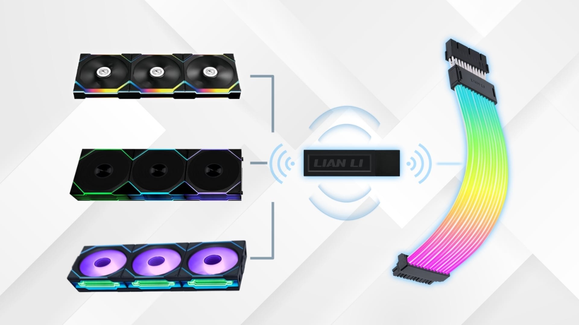 Bộ 3 Fan Case LianLi SL-INF Wireless 120 ARGB | Đen – Chuẩn mực mới của tản nhiệt không dây