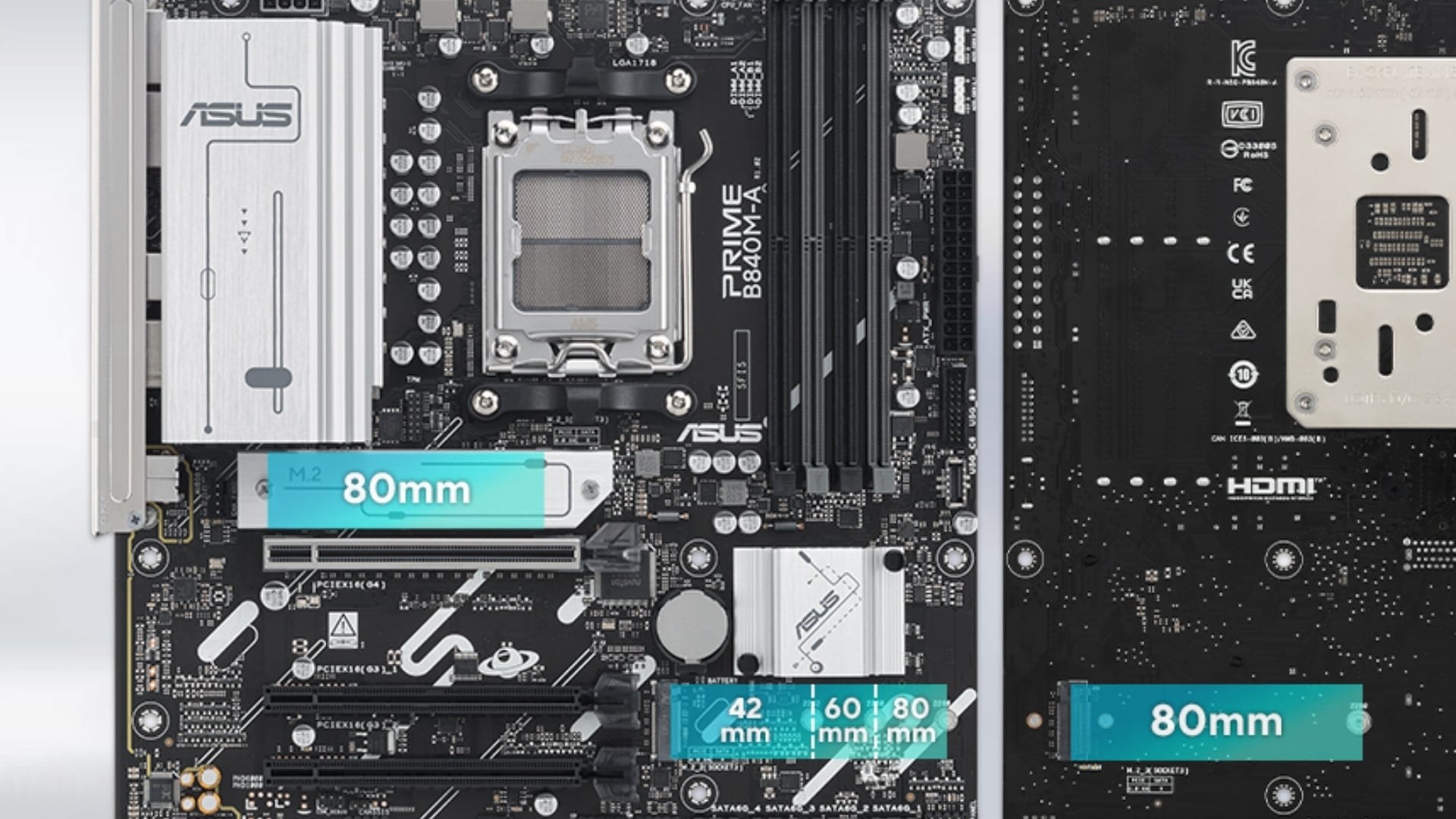 ASUS PRIME B840M-A-CSM – Kết nối đa dạng – Hỗ trợ PCIe 4.0, M.2 và SATA