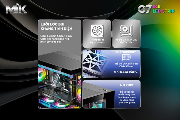 CASE MIK G7 LED STRIP BLACK