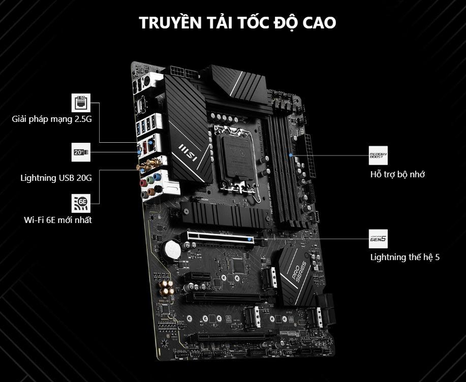 Bo Mạch Chủ Mainboard MSI Pro Z790-P Wifi DDR4