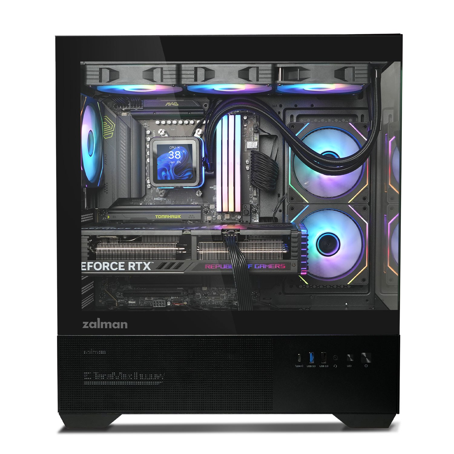 Vỏ case Zalman Chronix V2 (Mid Tower, 3 Fan ARGB 120mm, Màu đen) NEW