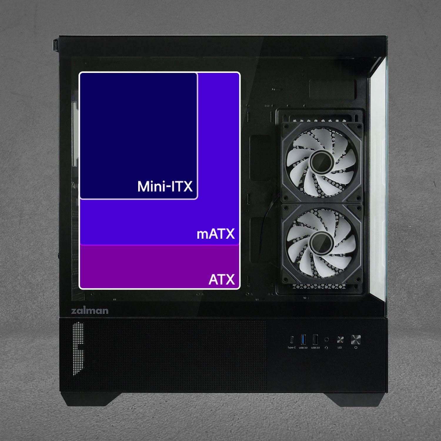 Vỏ case Zalman Chronix V2 (Mid Tower, 3 Fan ARGB 120mm, Màu đen) NEW