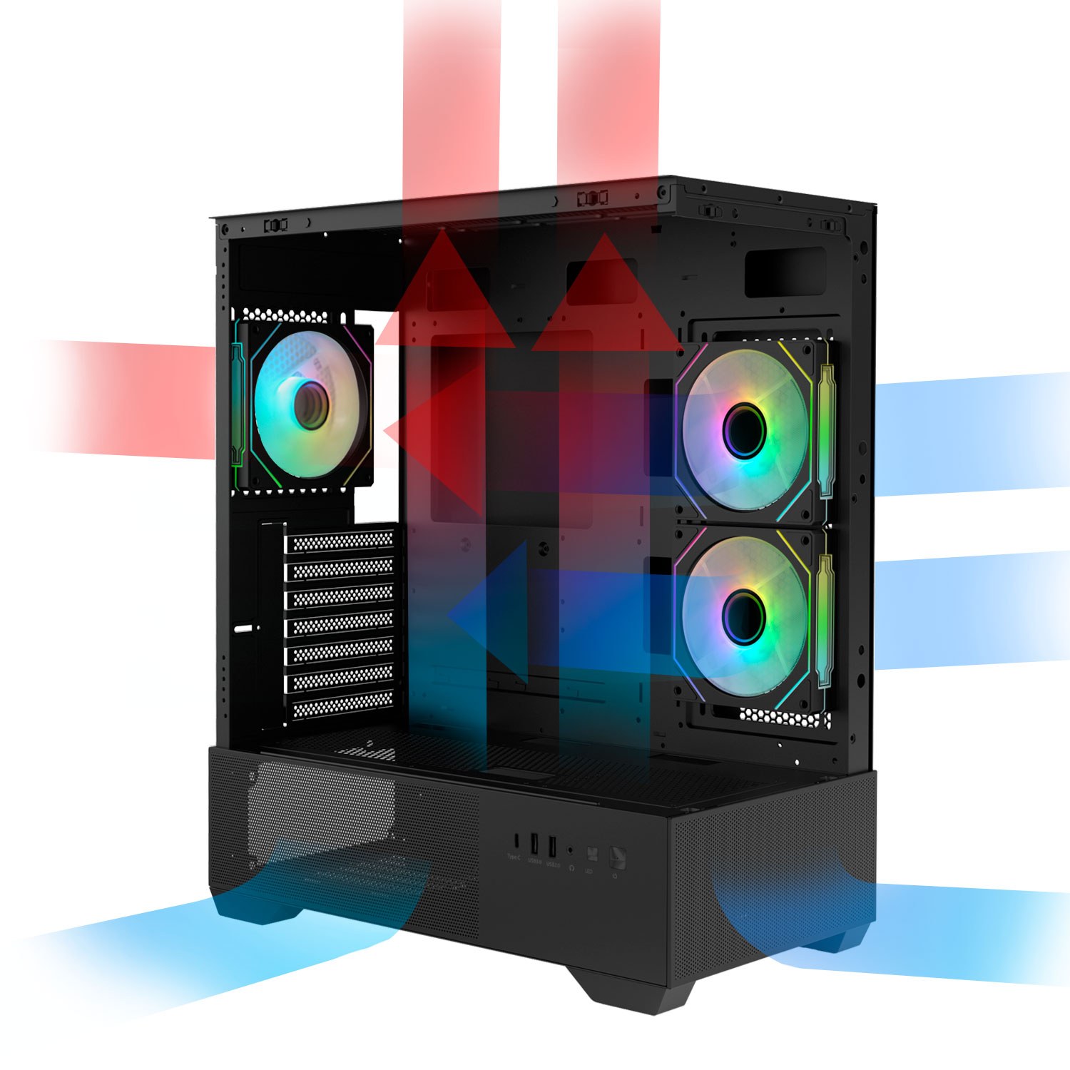Vỏ case Zalman Chronix V2 (Mid Tower, 3 Fan ARGB 120mm, Màu đen) NEW