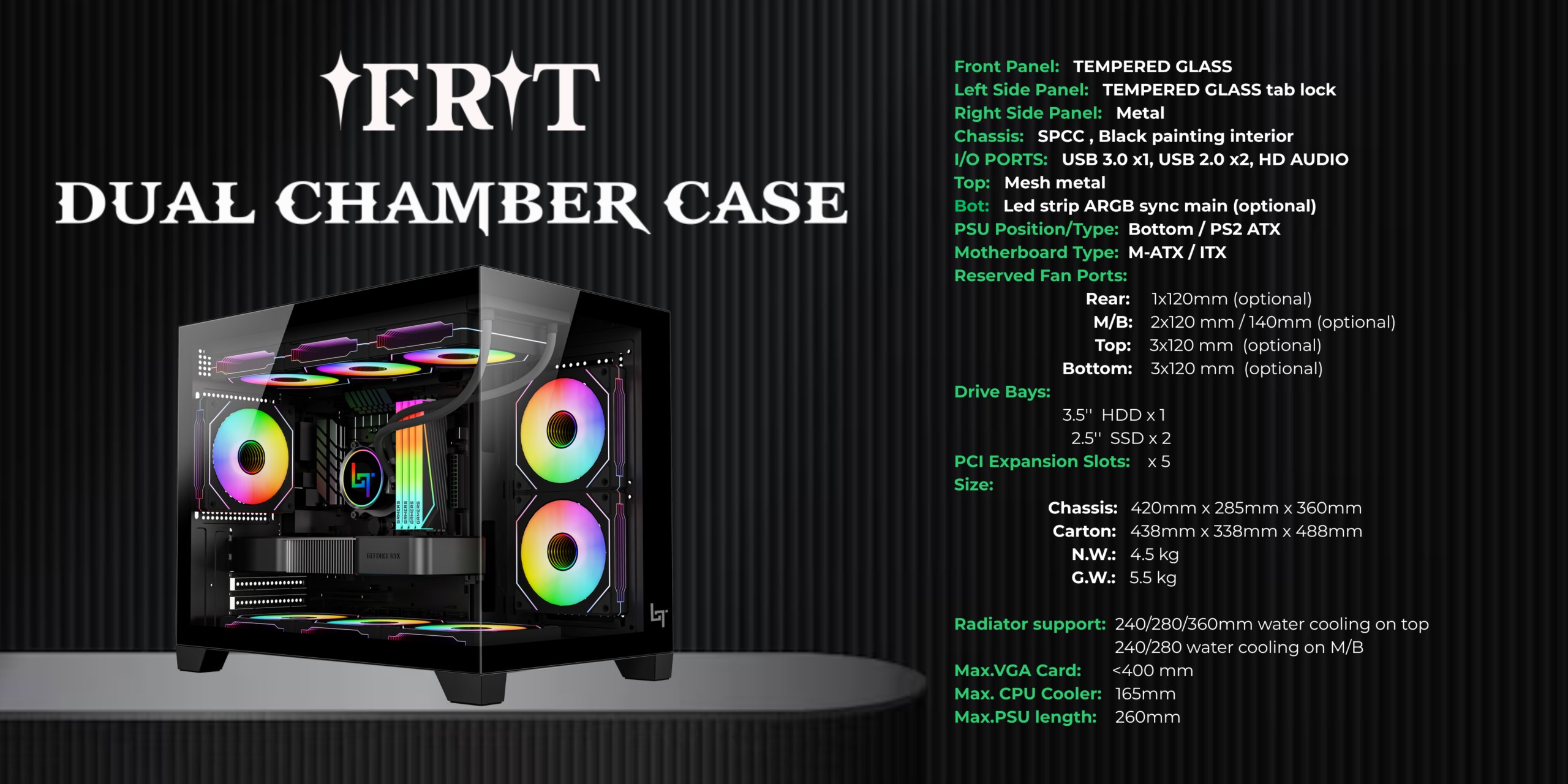 VỎ CASE LINKTECH IFRIT ARGB