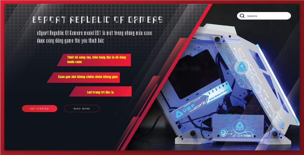 VỎ CASE VSP ESPORT REPUBLIC OF GAMERS ES1 ( NO FAN ) - HÀNG CHÍNH HÃNG