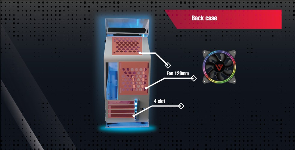 VỎ CASE VSP ESPORT REPUBLIC OF GAMERS ES1 ( NO FAN ) - HÀNG CHÍNH HÃNG