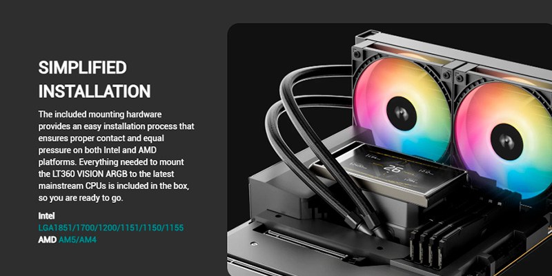Tản nhiệt nước CPU Deepcool LT360 VISION ARGB - Black