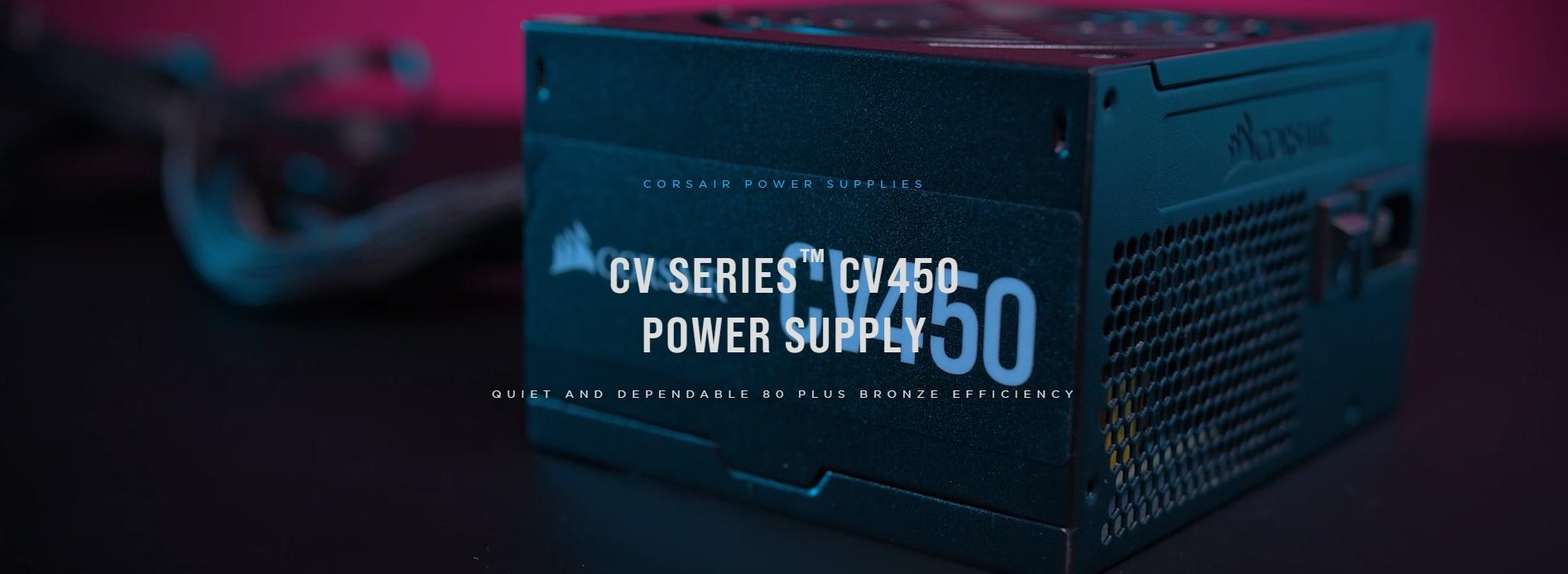 Nguồn Corsair Series CV 450 450W (80 Plus Bronze/Màu Đen) NEW