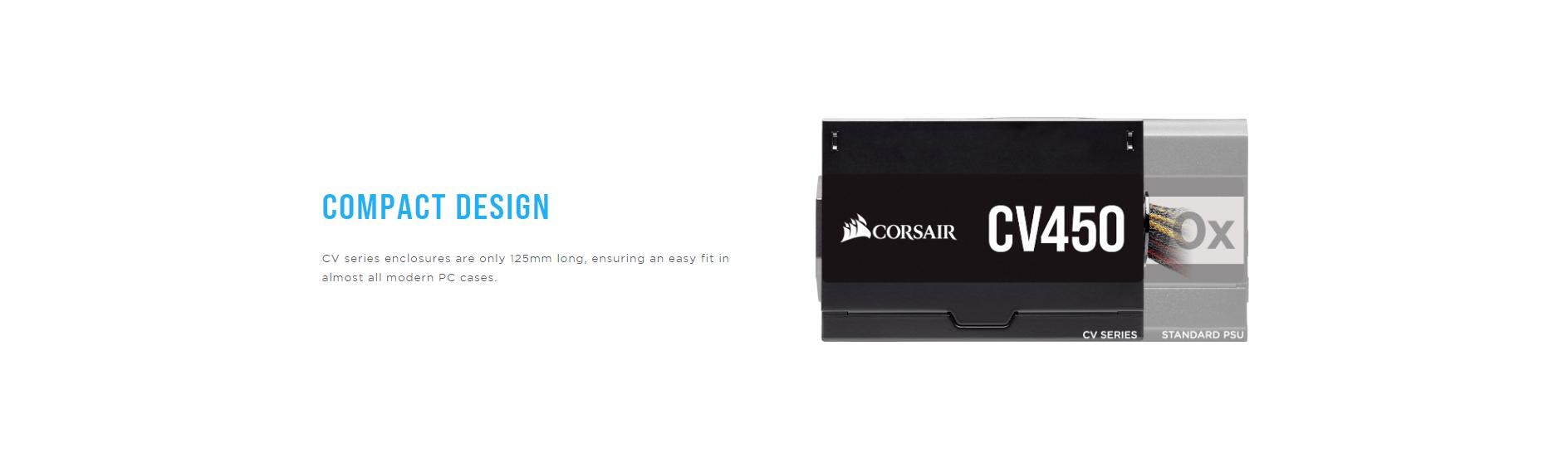 Nguồn Corsair Series CV 450 450W (80 Plus Bronze/Màu Đen) NEW