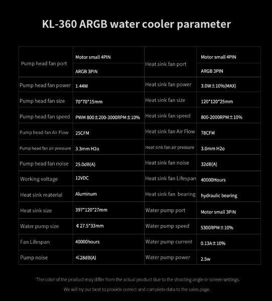 TẢN NHIỆT NƯỚC SEGOTEP KUNLUN KL360A-RGB (PUMP TÍCH HỢP FAN)