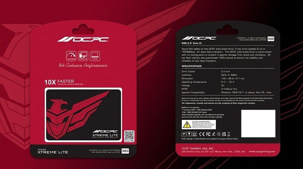 Ổ cứng SSD OCPC XTL-200 256GB (SSD25S3T256GLT) | SATA III, 2.5 inch, Đọc 500MB/s, Ghi 420MB/s